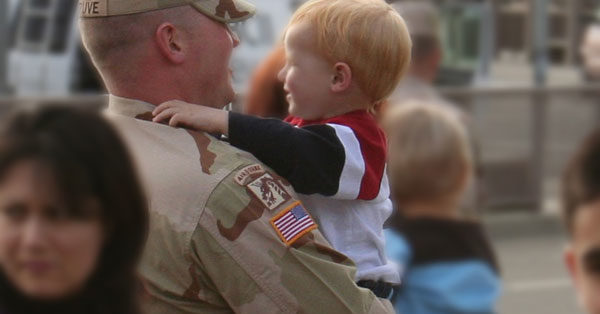 Military Dad and Son
